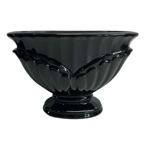 Vintage Black Ceramic Urn Art Deco Style Planter Bowl